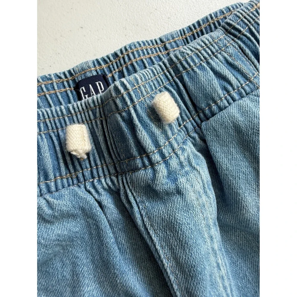Gap Kids Easy Wide-Leg Pull-On Jeans Medium Wash Blue Denim Size M 130cm